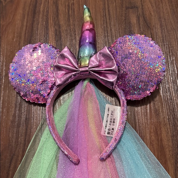 4/$45 Disney Park Unicorn Minnie Mouse Ears Headband Pastel Rainbow - Picture 2 of 5